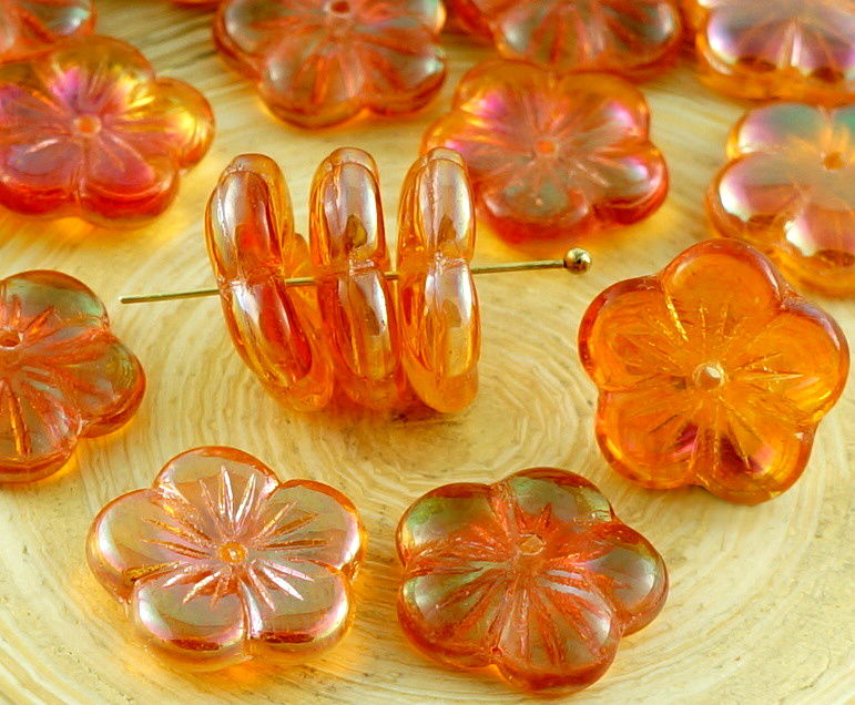 6pcs Crystal Large Flat Flower Cup Czech Glass Beads 14mm eBay