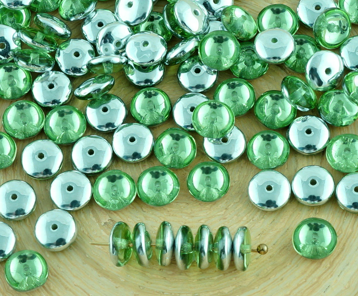 60pcs Crystal Disc Flat Round Disk Spacer Washer Solo One Hole Czech Glass Beads