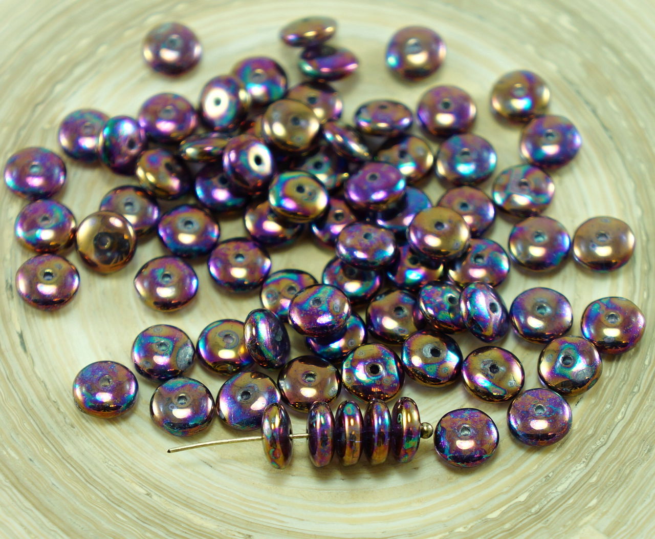 60pcs Czech Glass Disc Beads Solo Flat Disk Spacer One Hole 6mm | eBay