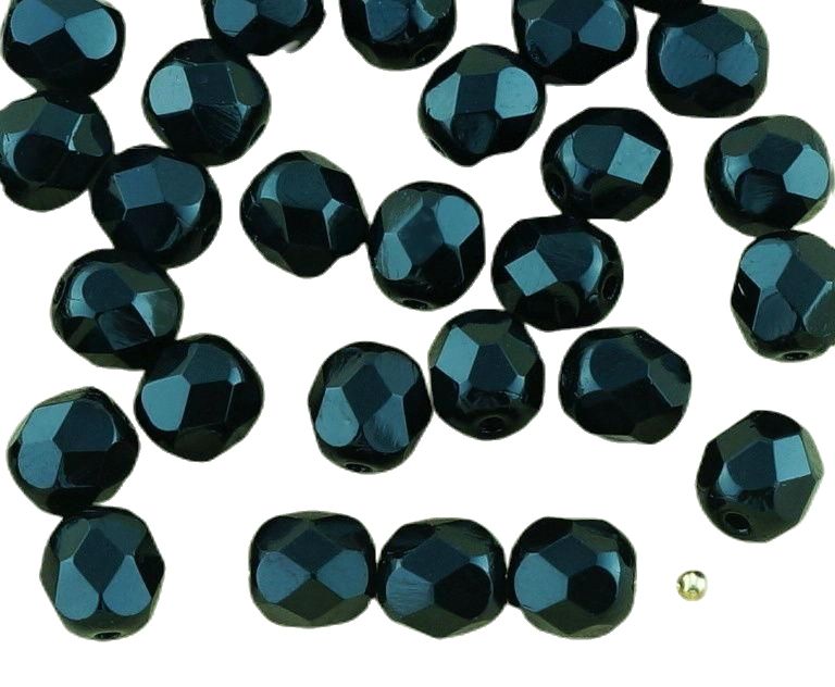 40pcs Round Faceted Fire Polished Spacer Czech Glass Beads 6mm 