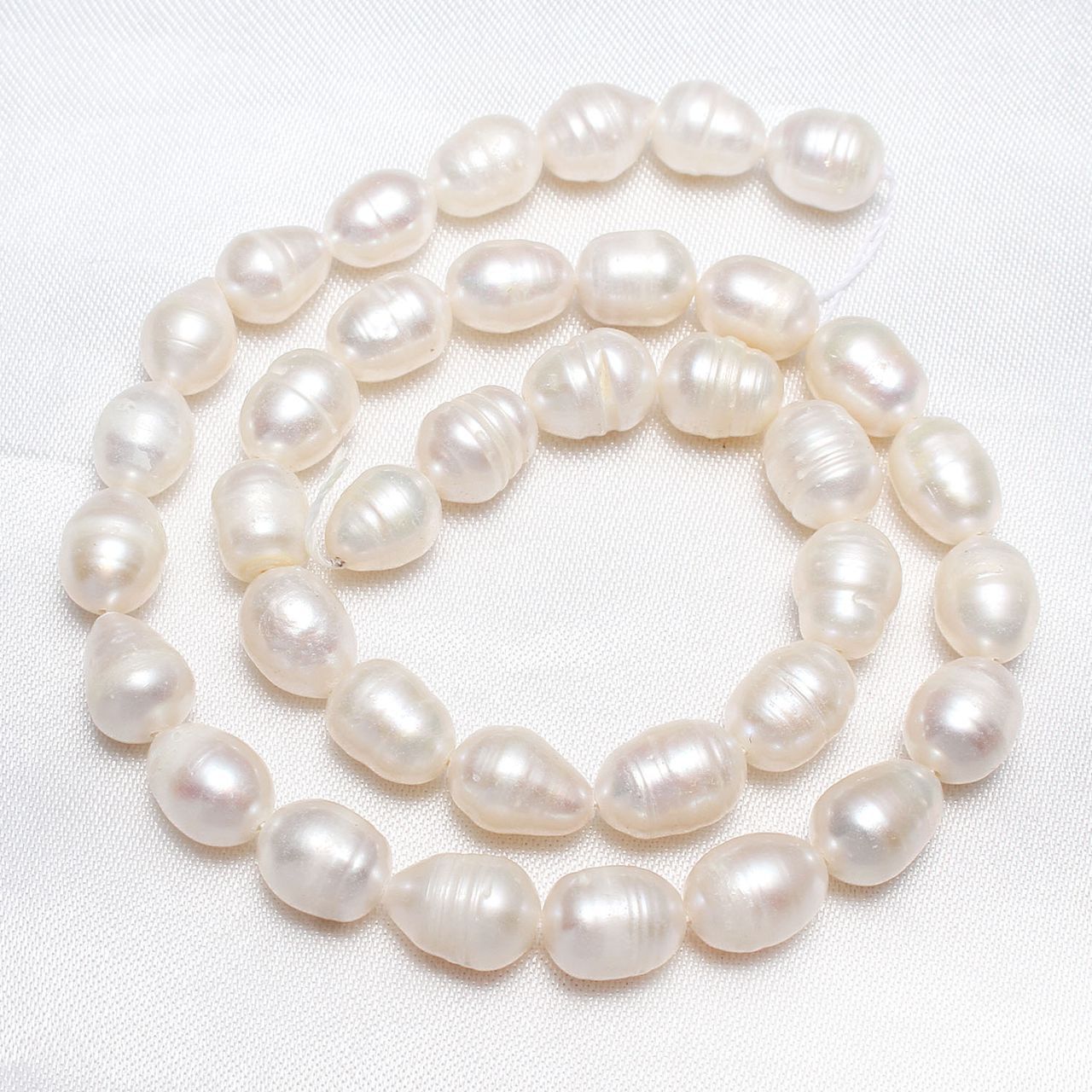 9-10x10-12mm Freshwater Cultured Pearl Potato Egg Rice Beads Free Shipping 15" 